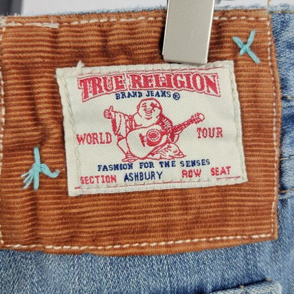 True Religion Y2K Ashbury Patchwork Jeans Sunshine Mushroom 26 - Picture 3 of 11